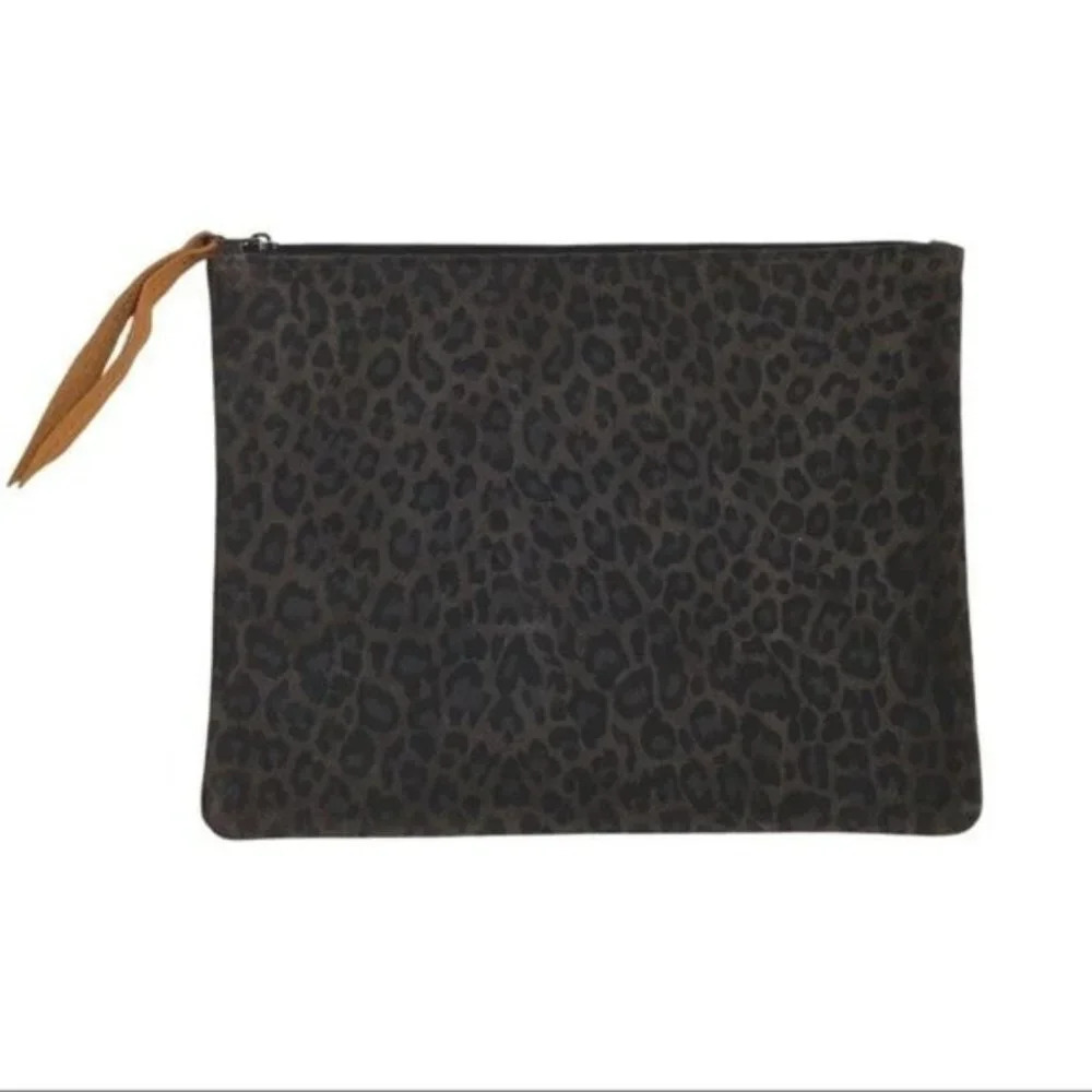 Lalla Marrakech Cheetah Leather Clutch Bag